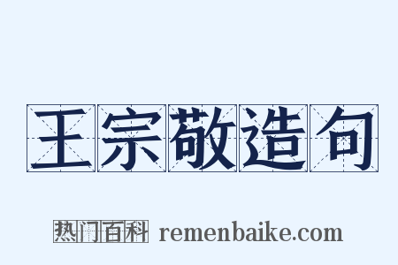 王宗敬造句是什么意思的图片